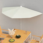 Halb-Sonnenschirm mit Mast 180x90 cm Sandfarbe