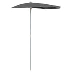 Halb-Sonnenschirm mit Mast 180x90 cm Anthrazit