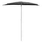 Halb-Sonnenschirm mit Mast 180x90 cm Anthrazit
