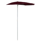 Halb-Sonnenschirm mit Mast 180x90 cm Bordeauxrot