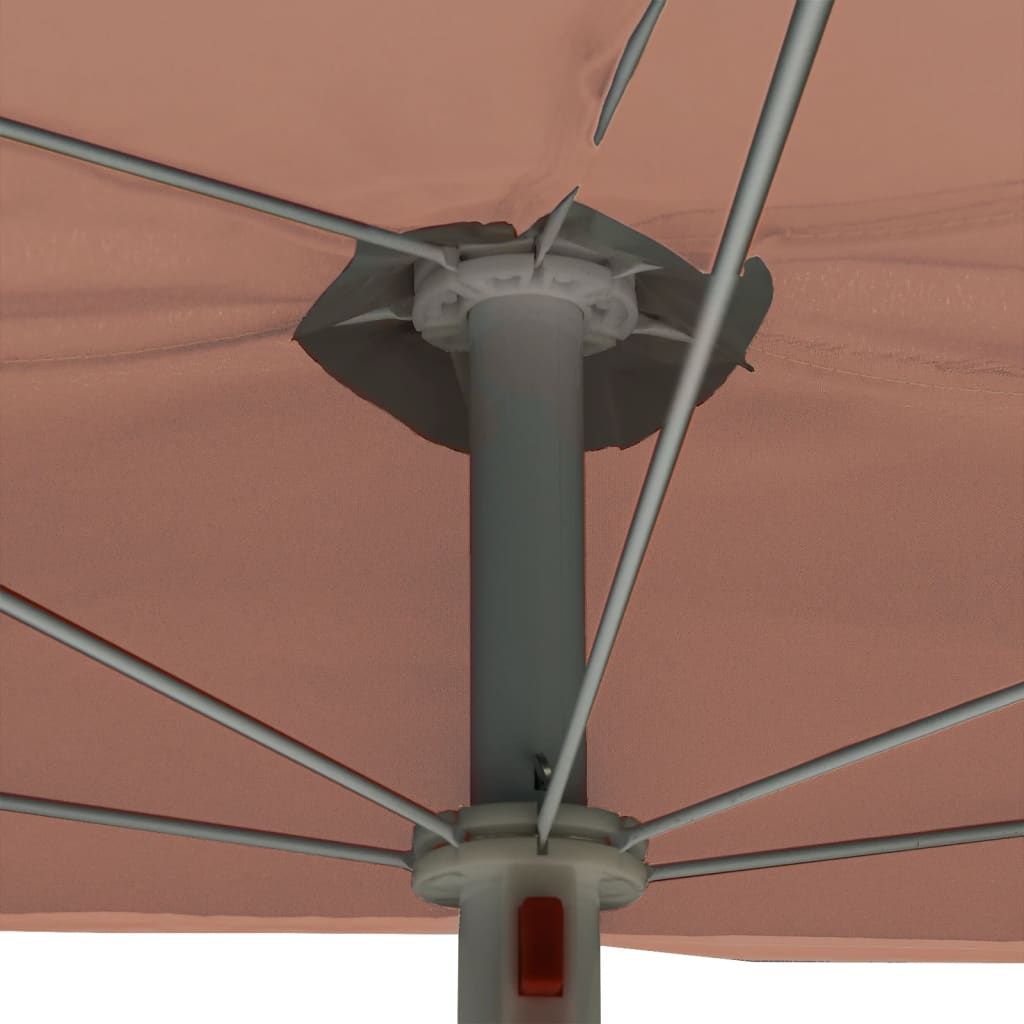 Halb-Sonnenschirm mit Mast 180x90 cm Terrakottarot