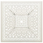Gartentisch Weiß 90x90x73 cm Aluminiumguss