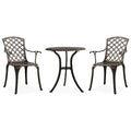3-tlg. Bistro-Set Aluminiumguss Bronzen