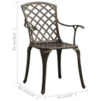 3-tlg. Bistro-Set Aluminiumguss Bronzen