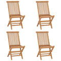 Klappbare Gartenstühle 4 Stk. Massivholz Teak