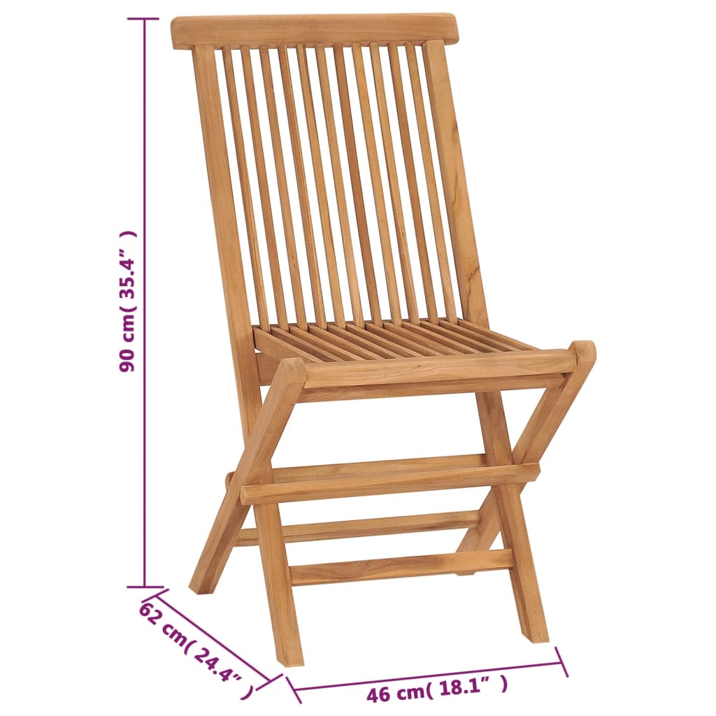 Klappbare Gartenstühle 4 Stk. Massivholz Teak