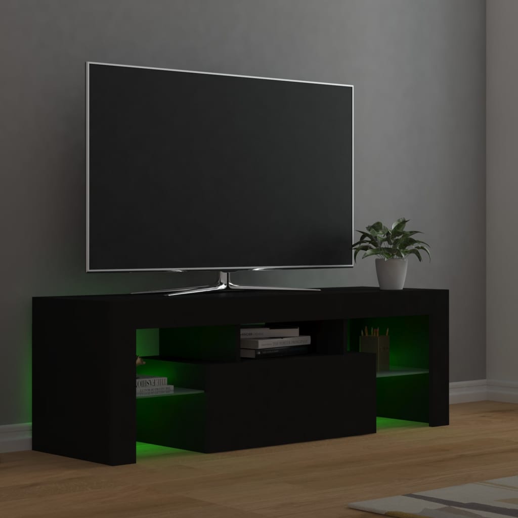 TV-Schrank mit LED-Leuchten Schwarz 120x35x40 cm