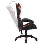 Gaming-Stuhl mit RGB LED-Leuchten Orange und Schwarz Kunstleder