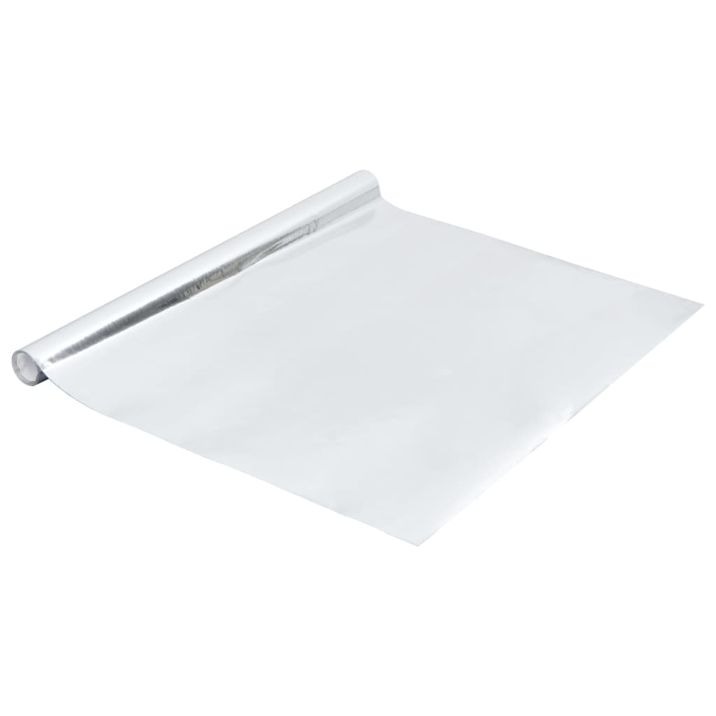 Selbstklebende Möbelfolie Hochglanz-Silbern 500x90 cm PVC