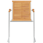 Gartenstühle mit Kissen 2 Stk. Massivholz Teak und Stahl
