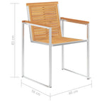Gartenstühle mit Kissen 2 Stk. Massivholz Teak und Stahl