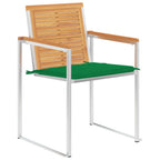 Gartenstühle mit Kissen 2 Stk. Massivholz Teak und Stahl