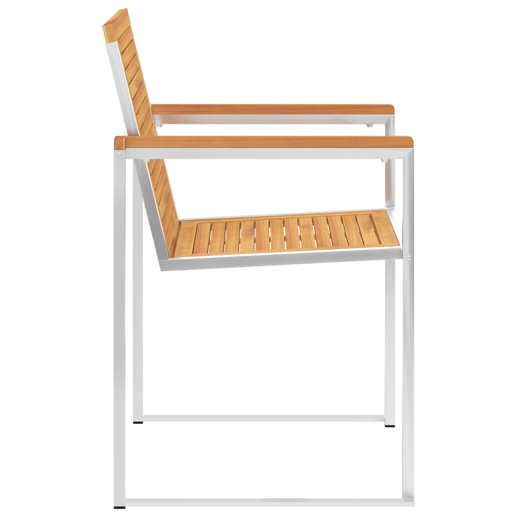 Gartenstühle mit Kissen 2 Stk. Massivholz Teak und Stahl