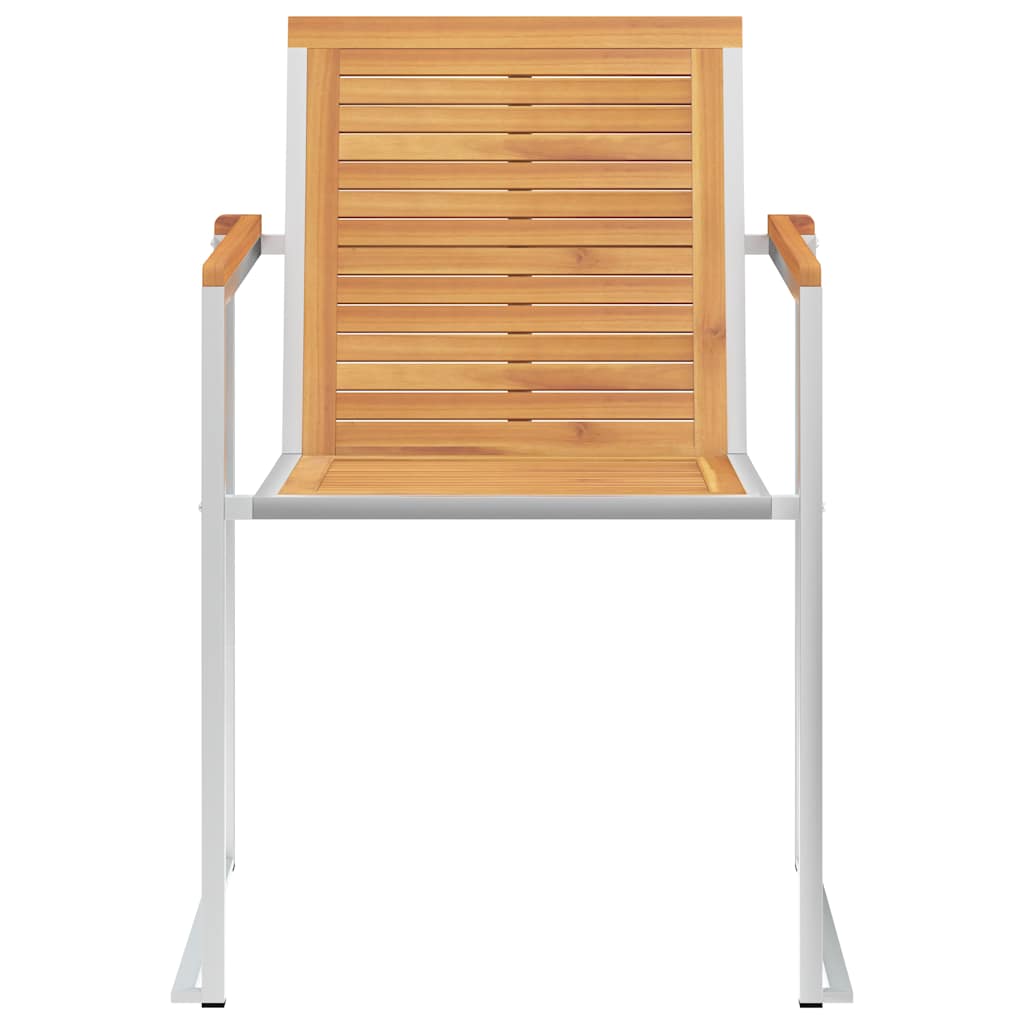 Gartenstühle mit Kissen 2 Stk. Massivholz Teak und Stahl