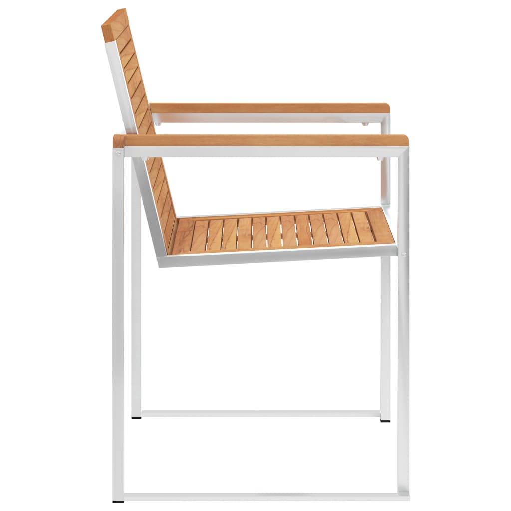 Gartenstühle mit Kissen 2 Stk. Massivholz Teak und Stahl