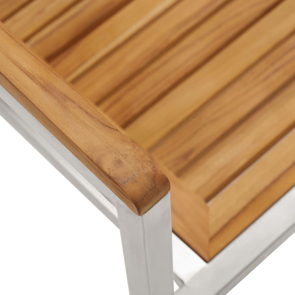 Gartenstühle mit Kissen 2 Stk. Massivholz Teak und Stahl