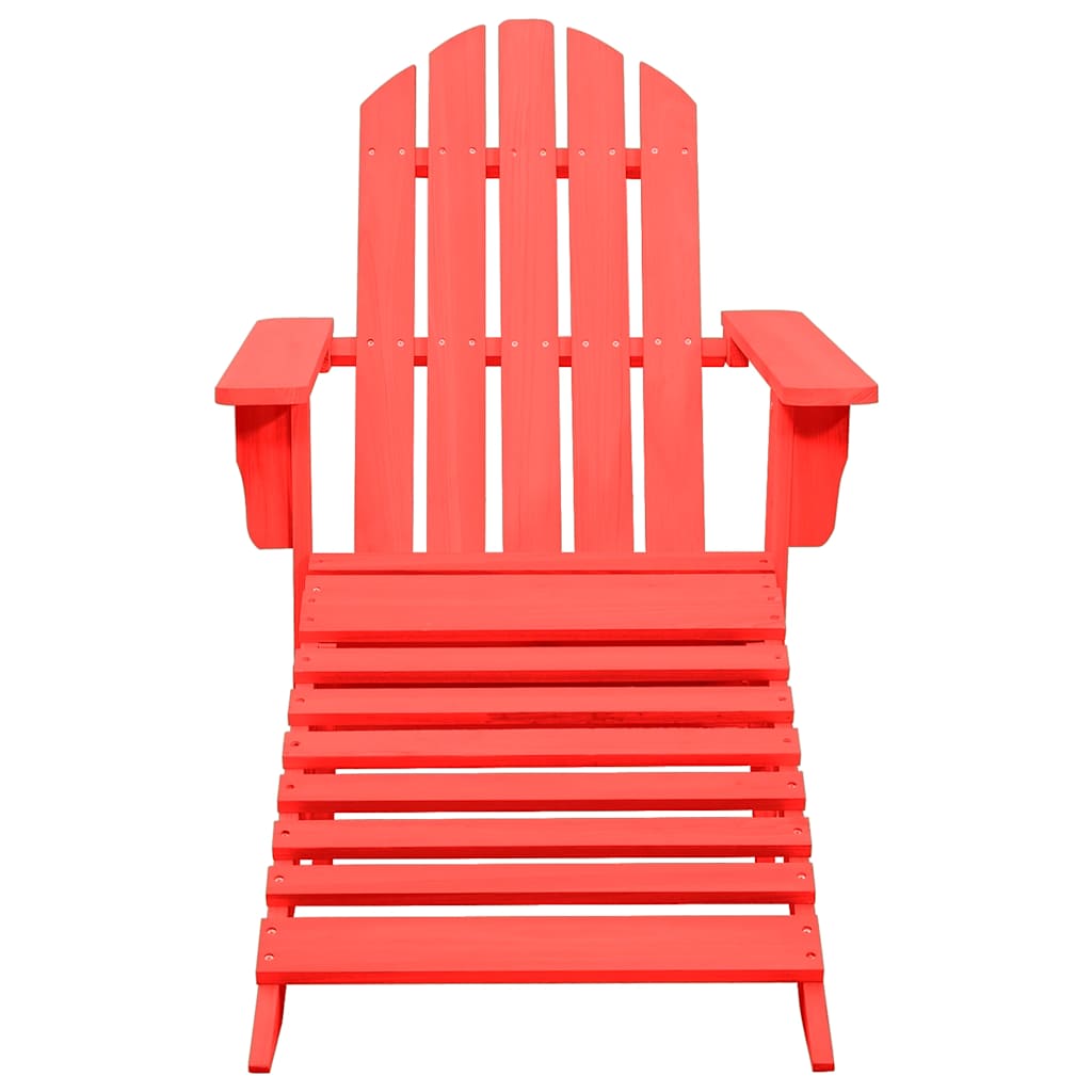 Adirondack-Gartenstuhl mit Fußstütze Massivholz Tanne Rot
