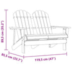 Adirondack-Gartenbank 2-Sitzer Massivholz Tanne