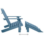 Adirondack-Gartenbank 2-Sitzer mit Fußteil Tannenholz Blau