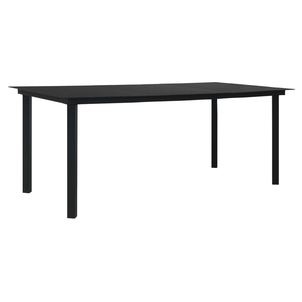 9-tlg. Garten-Essgruppe Schwarz PVC Rattan