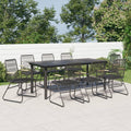 9-tlg. Garten-Essgruppe Schwarz PVC Rattan