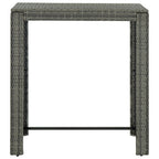 5-tlg. Garten-Bar-Set mit Armlehnen Poly Rattan Grau