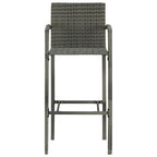 3-tlg. Gartenbar-Set Poly Rattan Grau