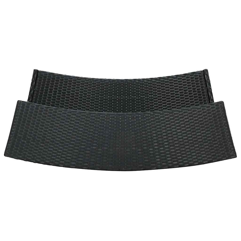 3-tlg. Gartenbar-Set mit Kissen Schwarz
