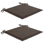 Gartenstühle 2 Stk. mit Taupe Kissen Teak Massivholz