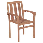 Gartenstühle 2 Stk. mit Weinroten Kissen Teak Massivholz