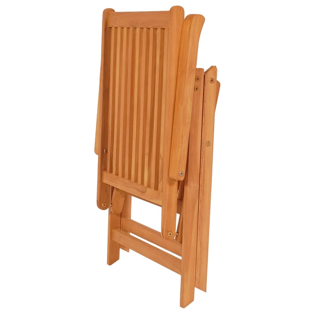 Gartenstühle 2 Stk. mit Roten Kissen Massivholz Teak