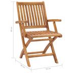 Gartenstühle 2 Stk. Graue Karomuster-Kissen Massivholz Teak