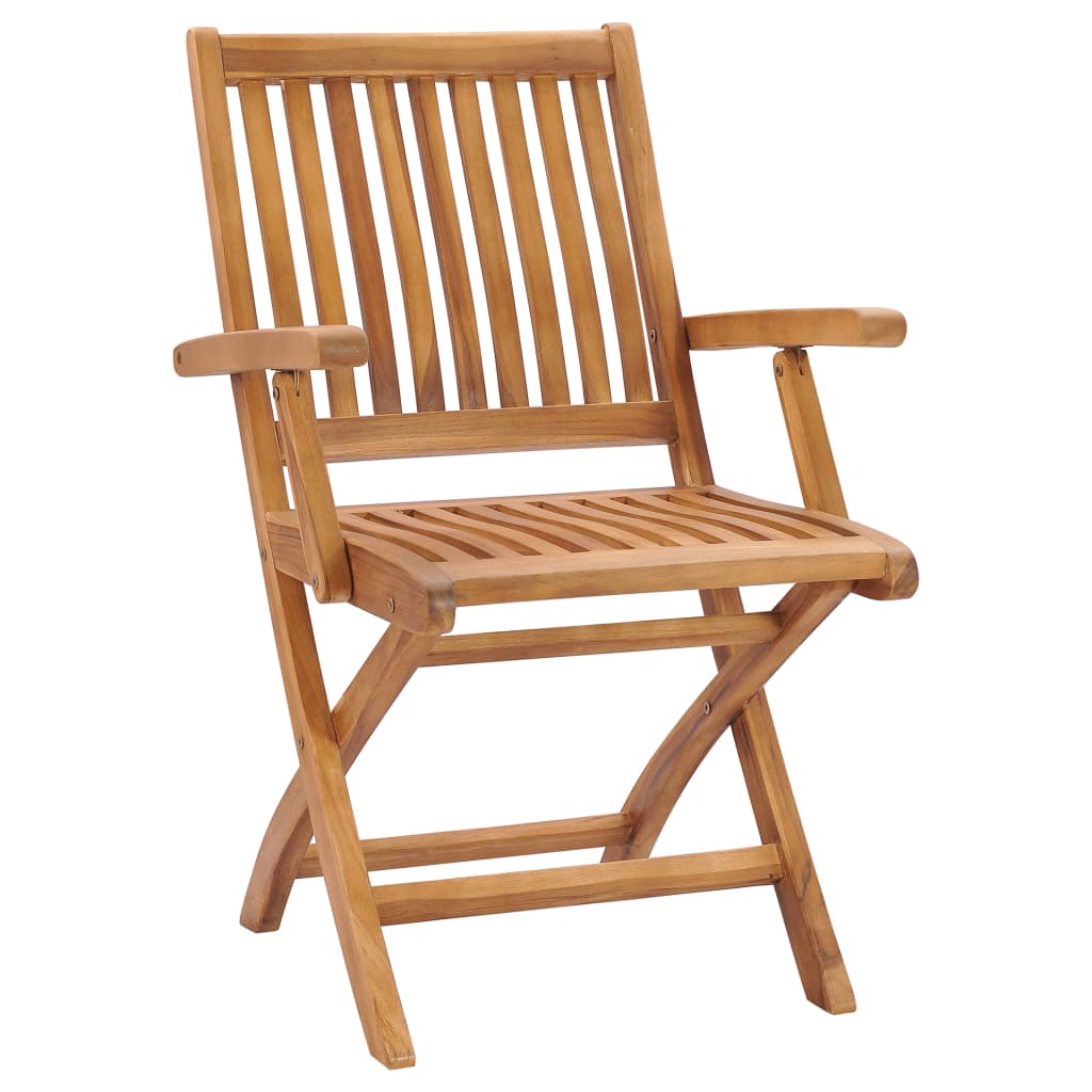 Gartenstühle 2 Stk. mit Hellgrünen Kissen Massivholz Teak