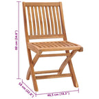 Gartenstühle 2 Stk. mit Grauen Kissen Teak Massivholz