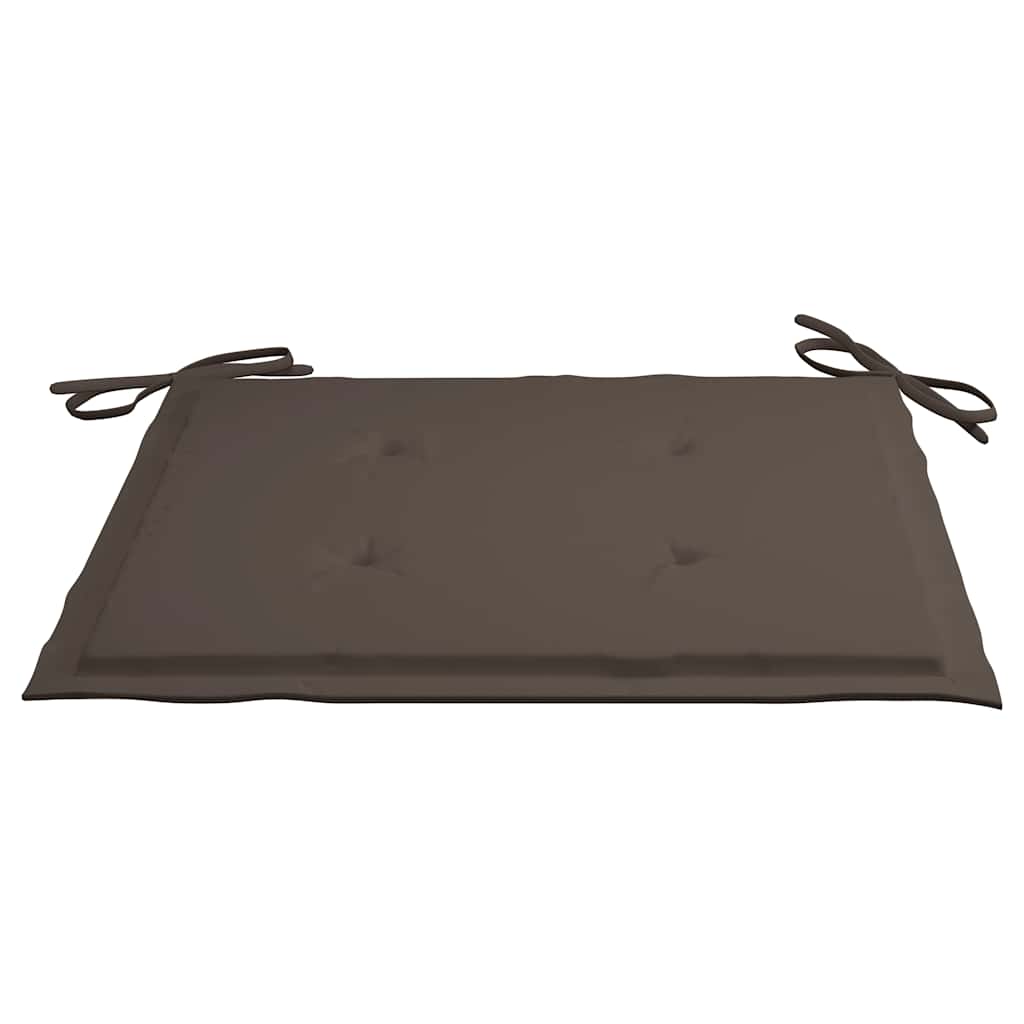 Gartenstühle 2 Stk. mit Taupe Kissen Teak Massivholz