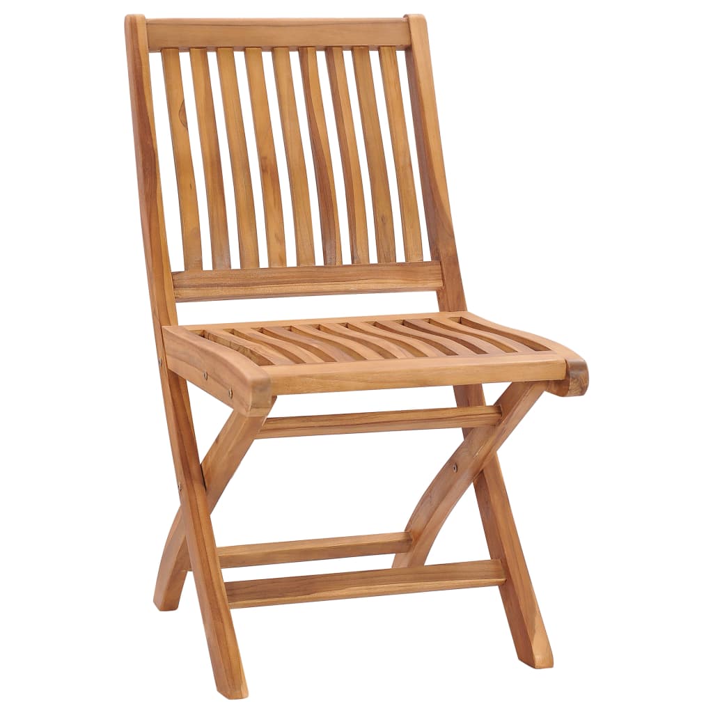 Gartenstühle 2 Stk. Graue Karomuster-Kissen Massivholz Teak