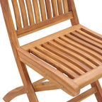 Gartenstühle 2 Stk. Graue Karomuster-Kissen Massivholz Teak