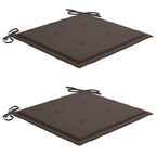 Gartenstühle mit Taupe Kissen 2 Stk. Massivholz Teak