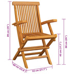 Gartenstühle mit Roten Kissen 2 Stk. Massivholz Teak