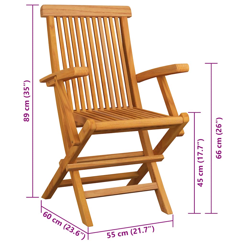 Gartenstühle mit Roten Kissen 2 Stk. Massivholz Teak