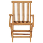 Gartenstühle mit Schwarzen Kissen 2 Stk. Massivholz Teak
