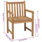 Gartenstühle 2 Stk. mit Roten Kissen Massivholz Teak