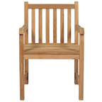 Gartenstühle 2 Stk. mit Cremeweißen Kissen Massivholz Teak