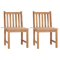 Gartenstühle 2 Stk. mit Kissen Massivholz Teak