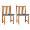 Gartenstühle 2 Stk. mit Kissen Massivholz Teak