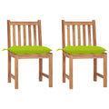 Gartenstühle 2 Stk. mit Kissen Massivholz Teak