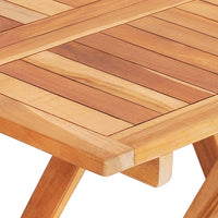 3-tlg. Bistro-Set mit Cremeweißen Kissen Massivholz Teak