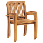 Gartenstühle 2 Stk. mit Schwarzen Kissen Massivholz Teak