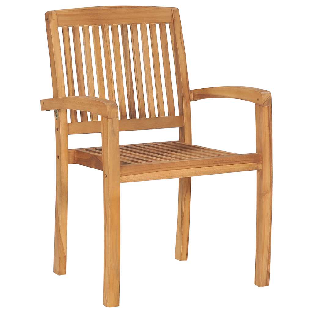 Gartenstühle 2 Stk. mit Schwarzen Kissen Massivholz Teak
