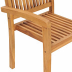 Gartenstühle 2 Stk. mit Schwarzen Kissen Massivholz Teak